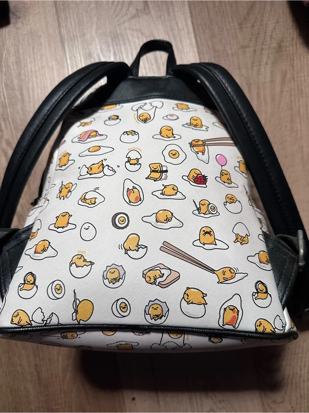 Loungefly Gudetama White and Yellow Printed Mini Backpack